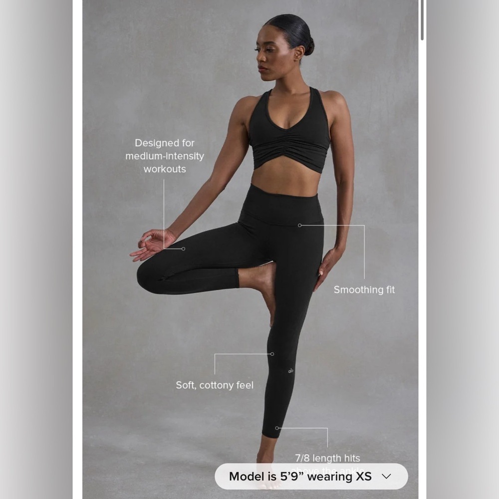 NWT Alo Yoga 7/8 High-Waist Airbrush Legging in Black Size Small